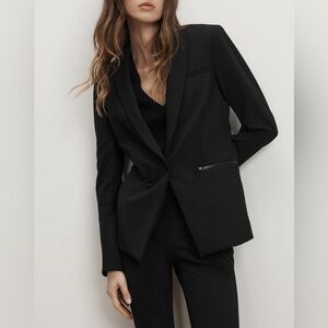 Veronica Beard Iconic Scuba Dickey Jacket Black Size 8 Tailored Schoolboy Blazer